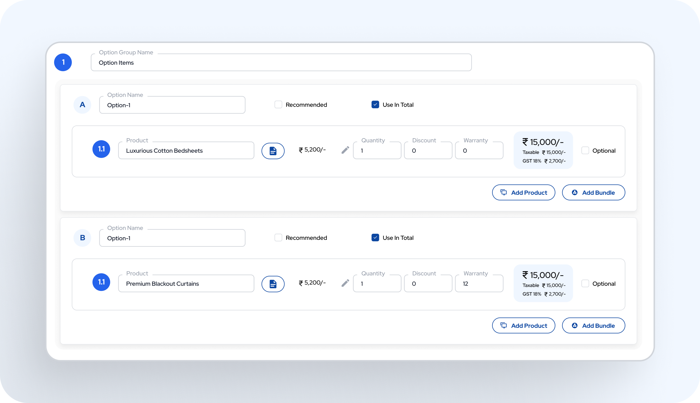 Option Groups